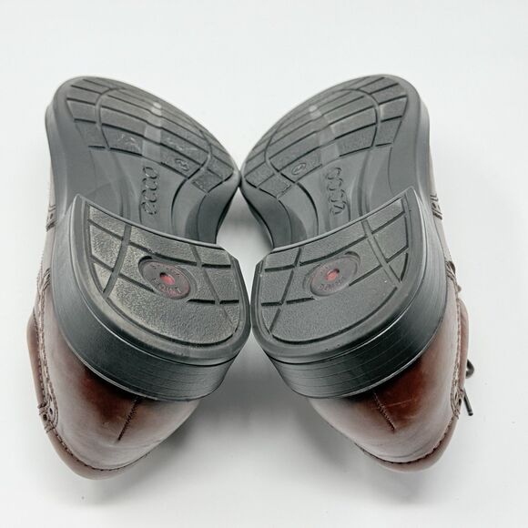 Ecco Brogue Wingtip Derby Shoes Mens 10 - 10.5 EU 44 Brown Leather Lace Up